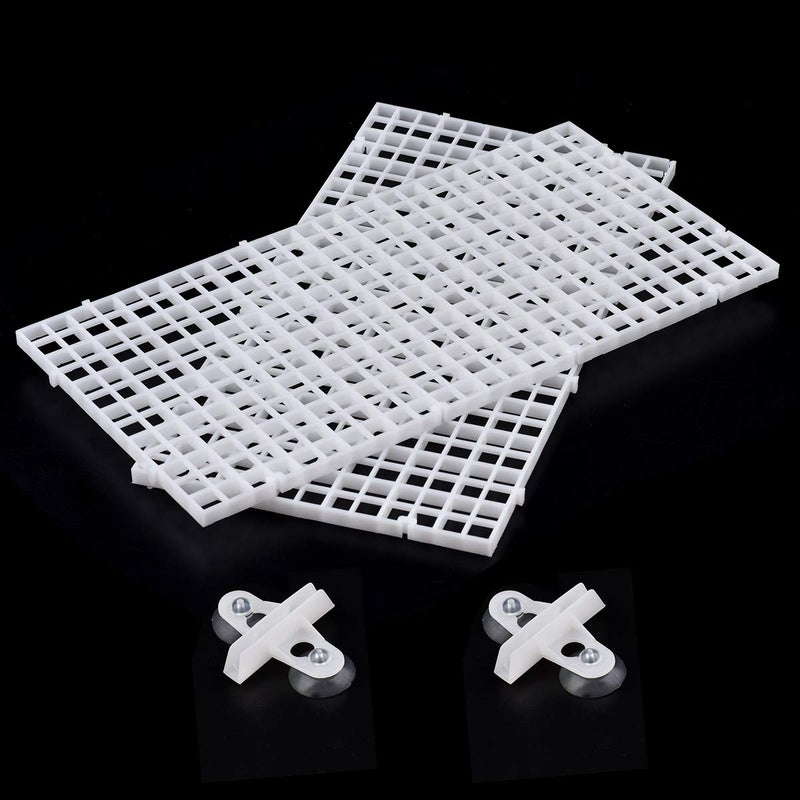 WEAVERBIRD 2Pcs Aquarium Divider Tray Plastic Grid Divider Tray Egg Crate for Aquarium Fish Tank Bottom Isolation, White - Image 1